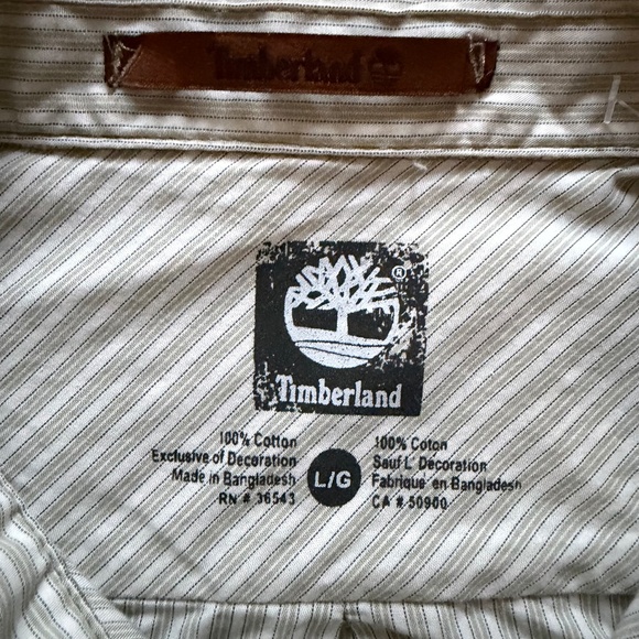 Timberland Men’s 100% Cotton Shirt Classic Regular Fit L G size Striped - Picture 13 of 14